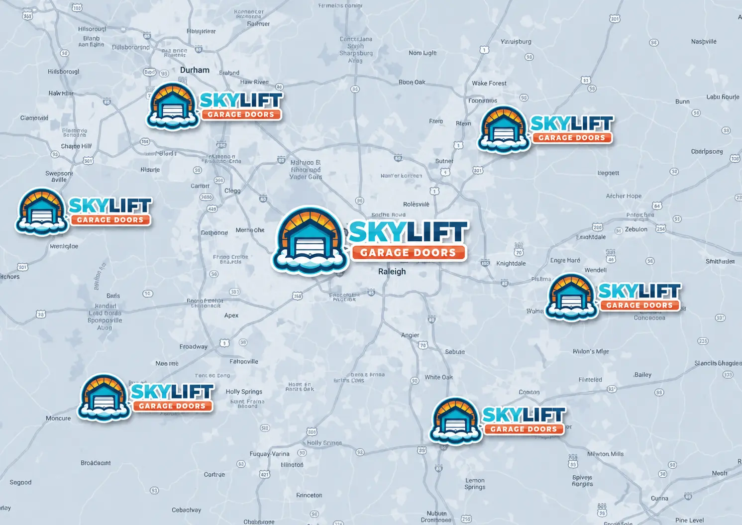 Service area map for Skylift Garage Doors